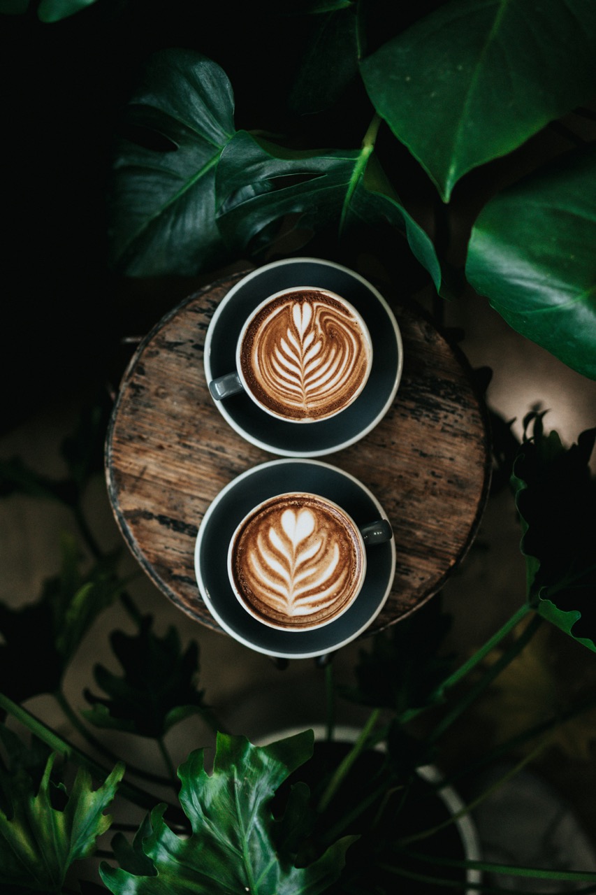 High angle photo of two green mugs filled with coffee photo – Free Backgrounds Image on Unsplash